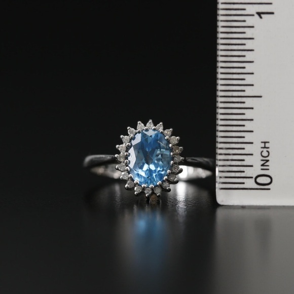 Vintage Topaz Diamond Princess Boho Ring 7 - Picture 2 of 6